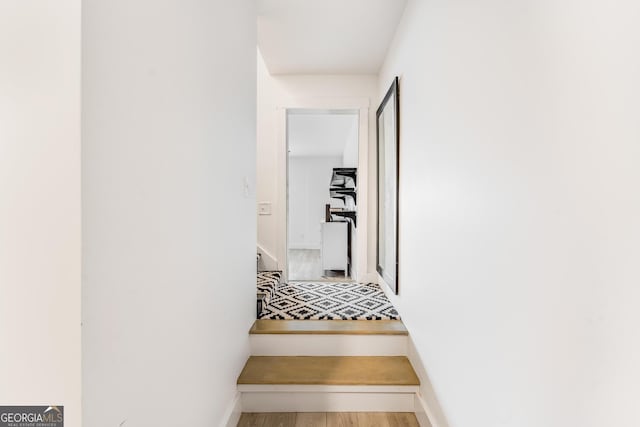 hallway featuring hardwood / wood-style floors