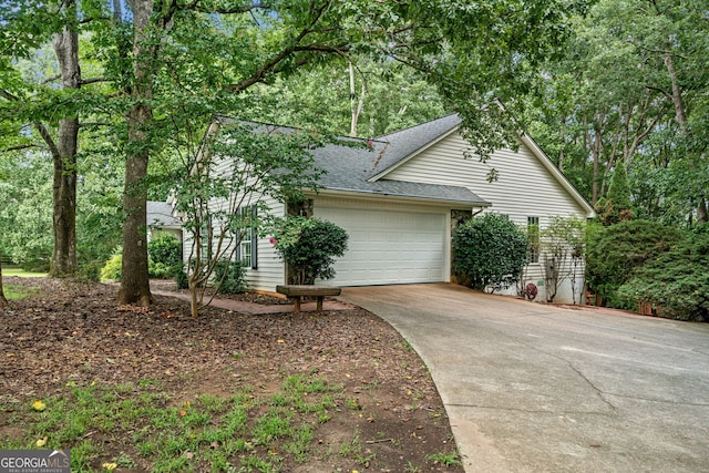 exterior space featuring a garage