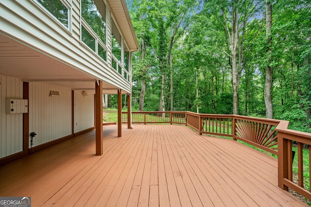 view of wooden deck