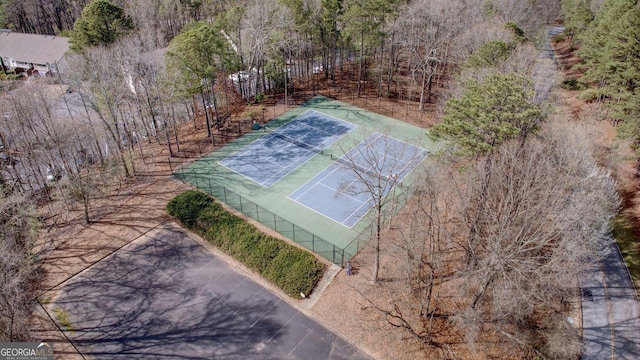 view of basketball court with tennis court