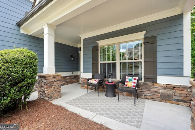 view of patio with a porch