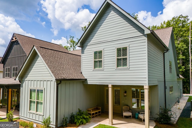 rear view of house featuring a patio area