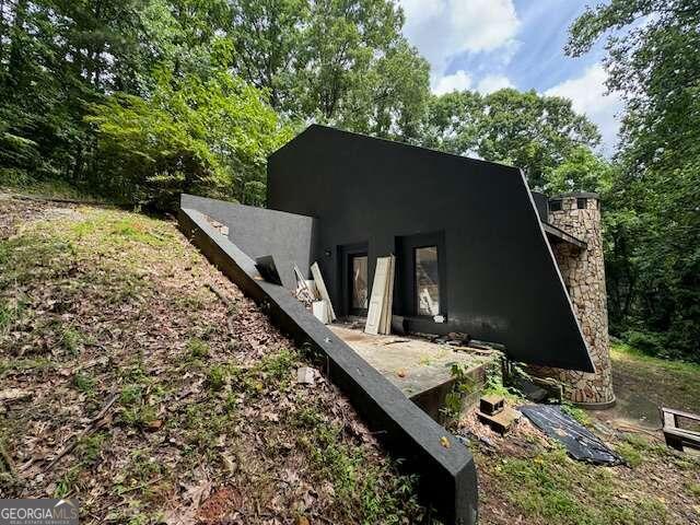 view of storm shelter