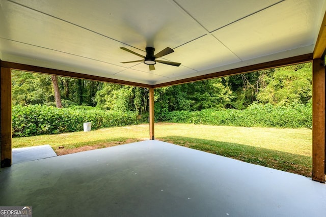 view of patio with ceiling fan