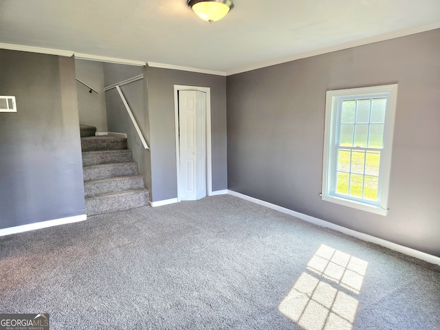 interior space featuring ornamental molding