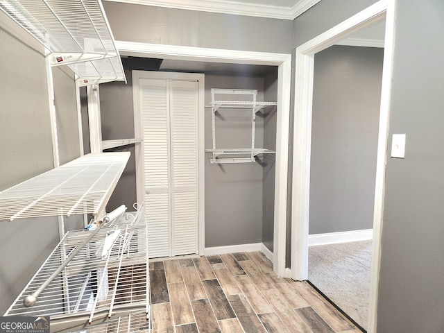 spacious closet featuring wood-type flooring