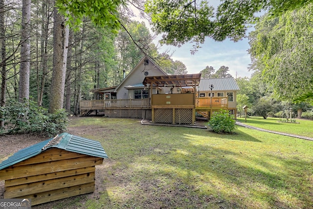 exterior space with a wooden deck