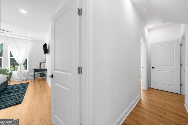 hall featuring light hardwood / wood-style floors