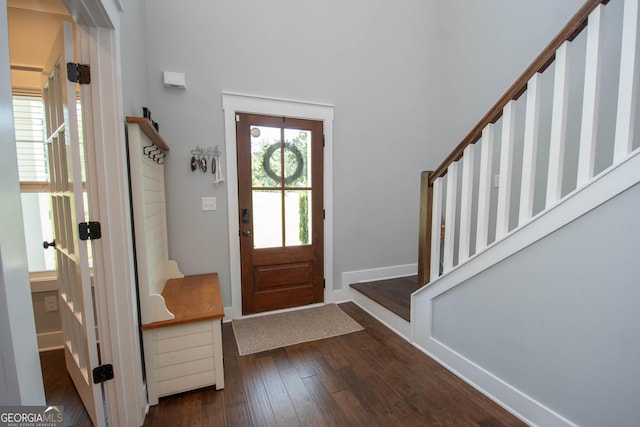 entryway featuring dark hardwood / wood-style flooring