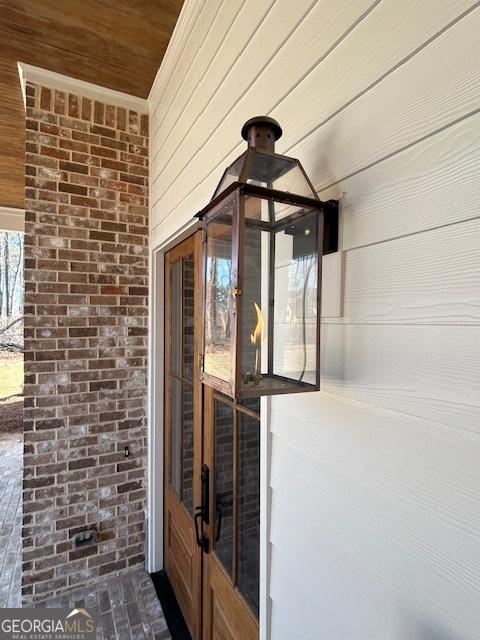 details featuring brick siding