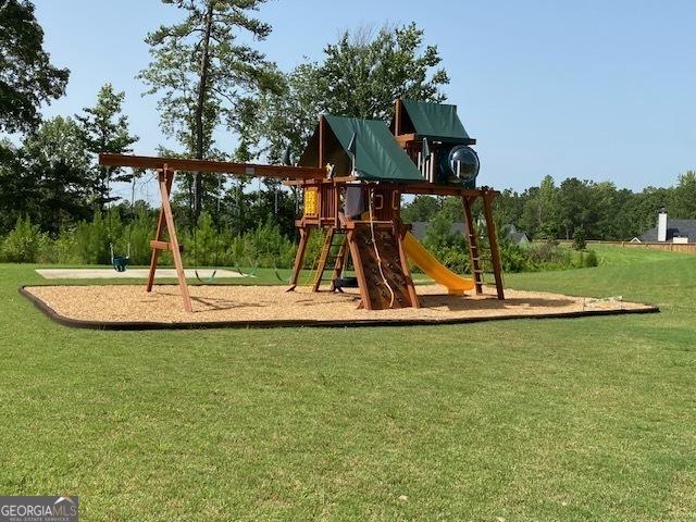 community playground with a yard