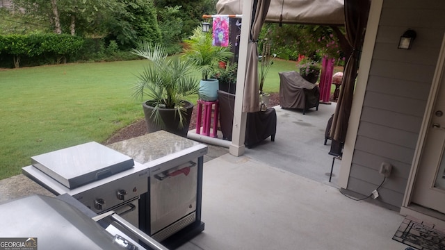 view of patio featuring area for grilling