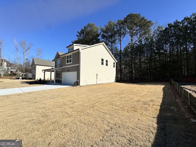 view of home's exterior featuring a garage