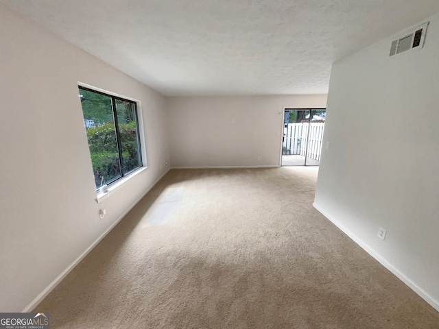 spare room with light carpet