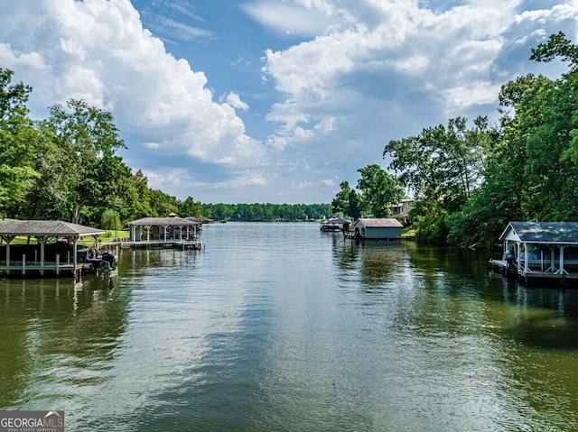 view of water feature featuring a boat dock