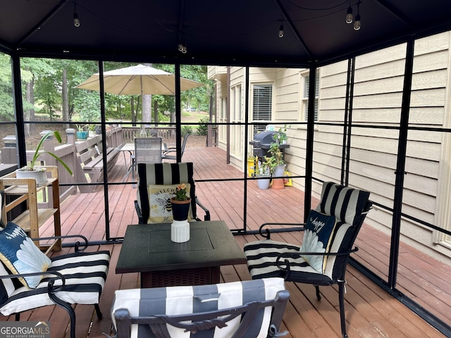 view of sunroom