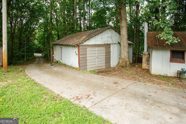 view of garage