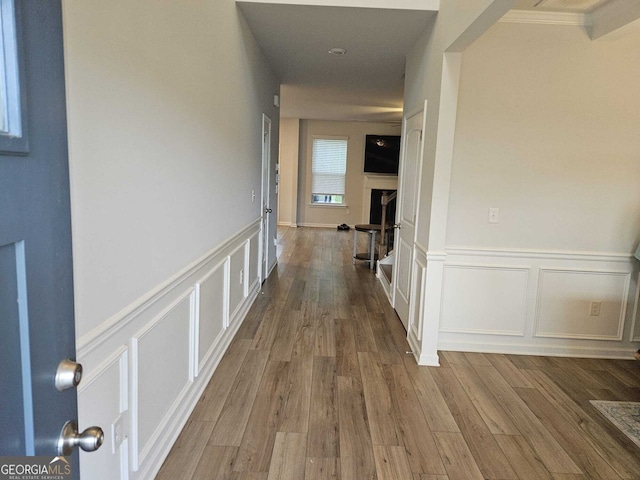 hall featuring hardwood / wood-style flooring