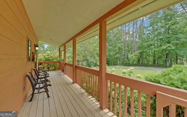 wooden deck with a porch