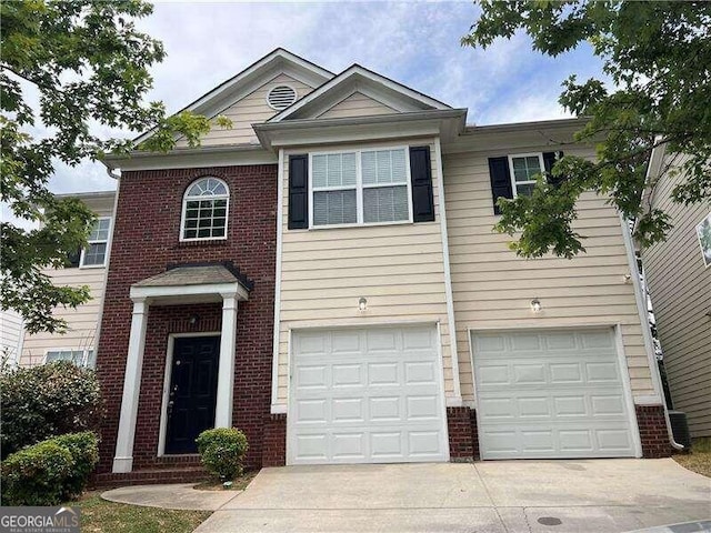 view of front of house with a garage