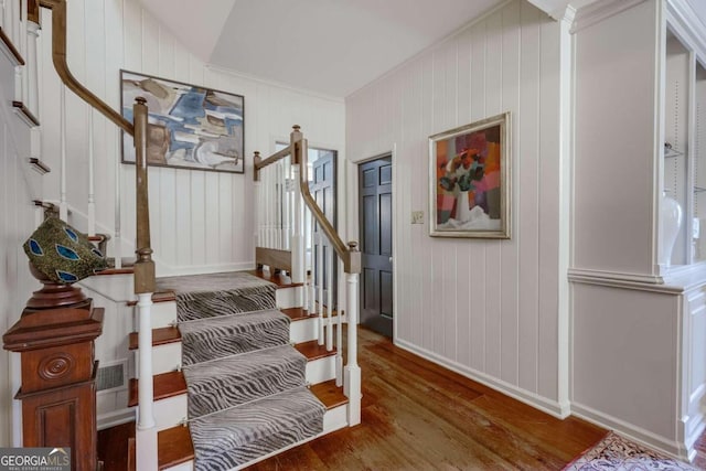 entrance foyer with dark hardwood / wood-style floors