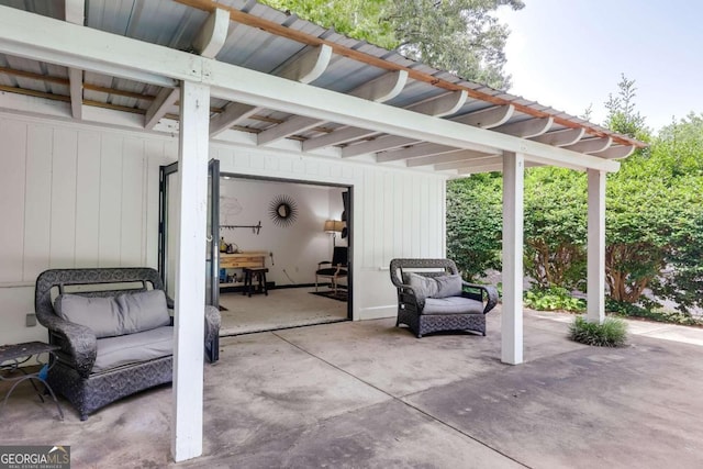 view of patio with an outdoor hangout area