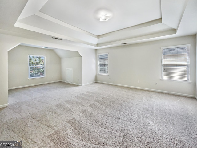 additional living space featuring light colored carpet