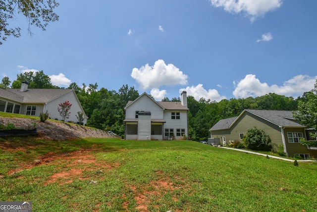 exterior space with a front lawn