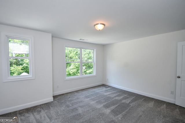 carpeted empty room featuring plenty of natural light