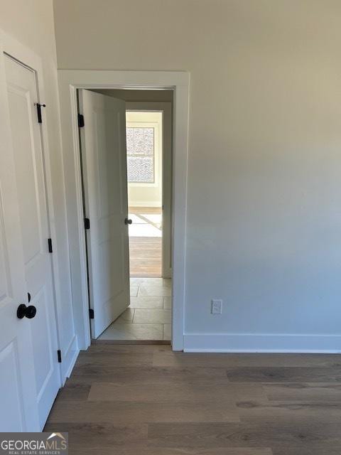 hall featuring dark hardwood / wood-style flooring