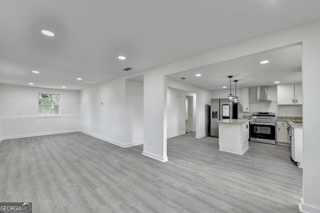 interior space featuring light wood-type flooring