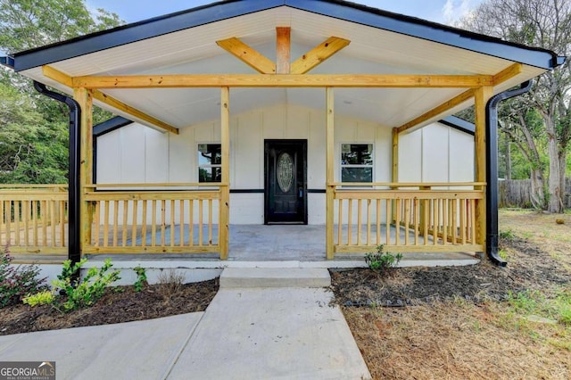 exterior space featuring covered porch