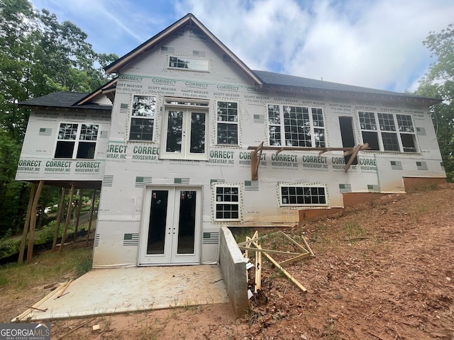 rear view of house with french doors