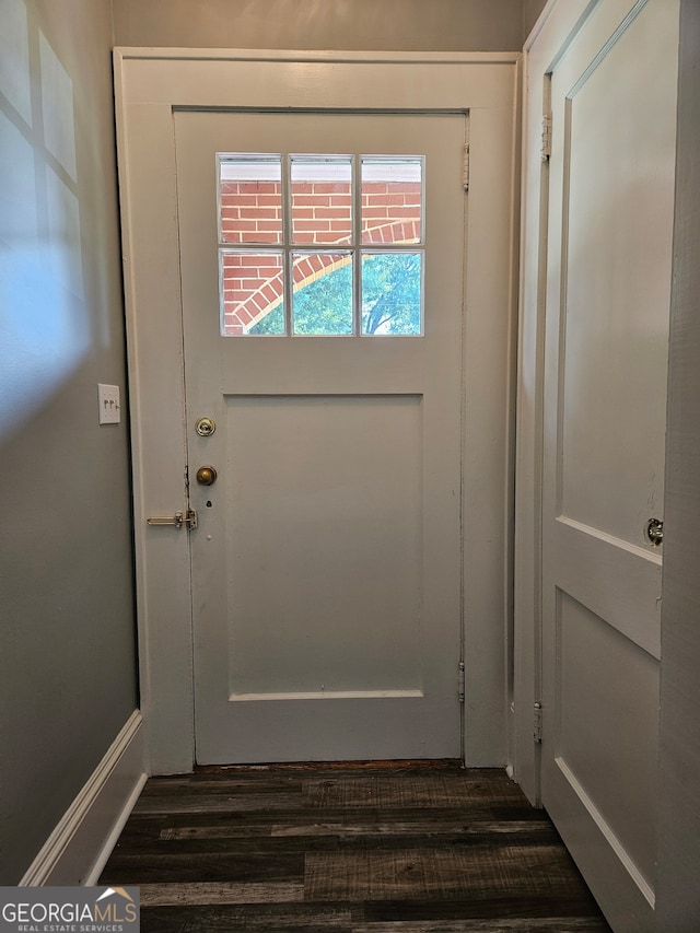 entryway featuring dark hardwood / wood-style floors