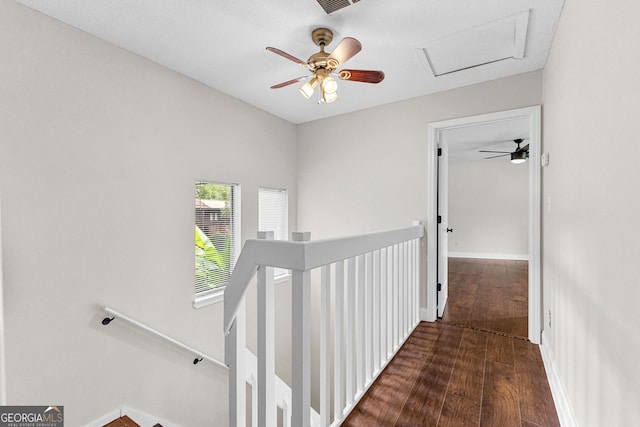 corridor featuring dark hardwood / wood-style flooring