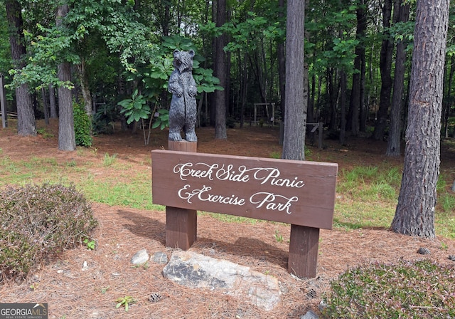 view of community sign