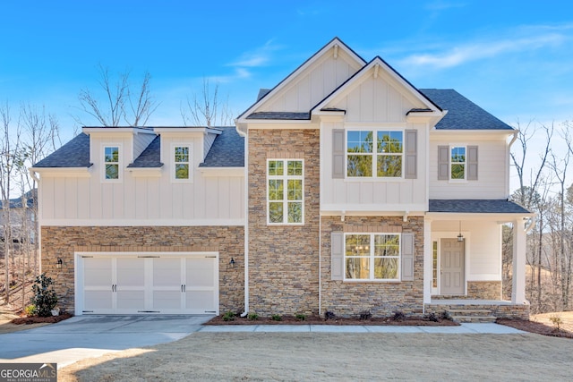 view of front of home with a garage