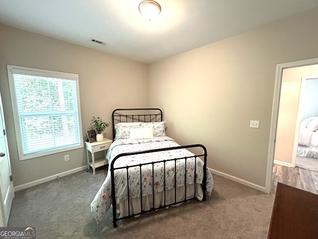 bedroom with carpet