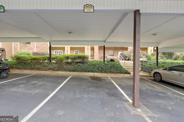 view of car parking featuring a carport