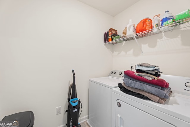 laundry room with washer and dryer