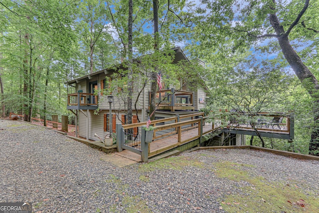 view of front facade featuring a deck