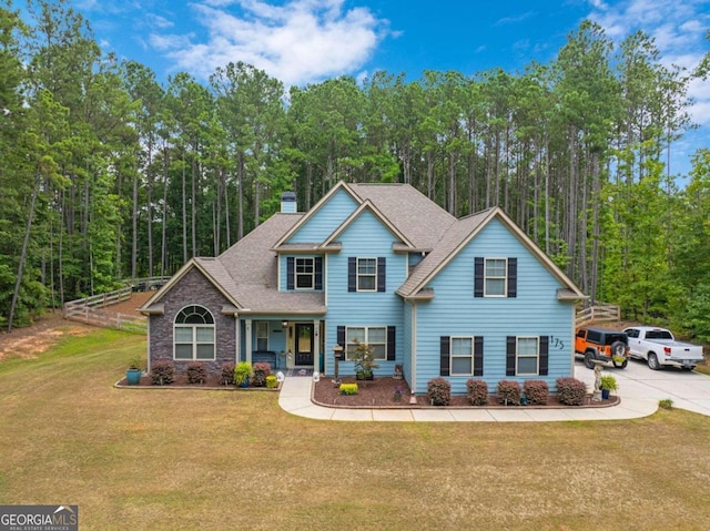 view of front property with a front yard