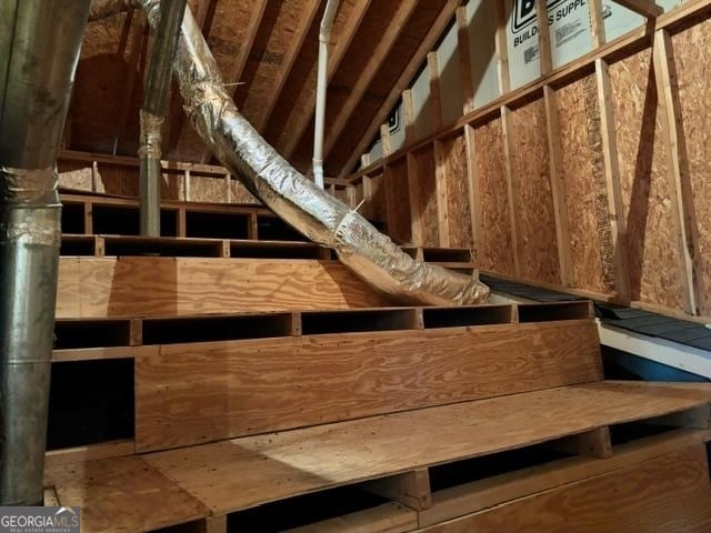 view of unfinished attic