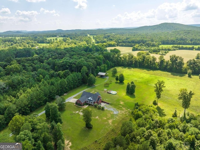 bird's eye view featuring a rural view