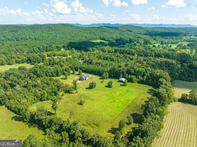 drone / aerial view with a rural view