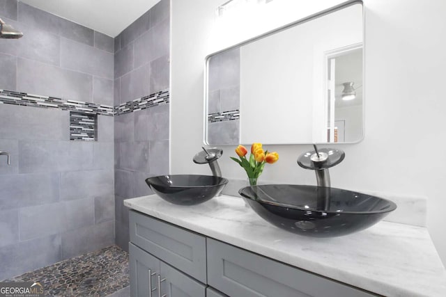 bathroom featuring double sink vanity