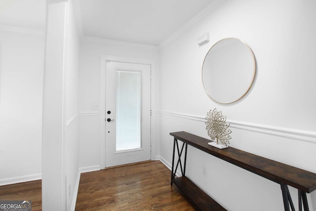 entrance foyer with dark hardwood / wood-style flooring