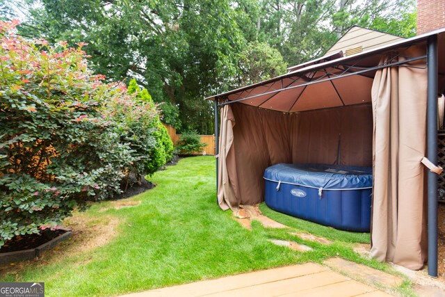 view of yard with a gazebo