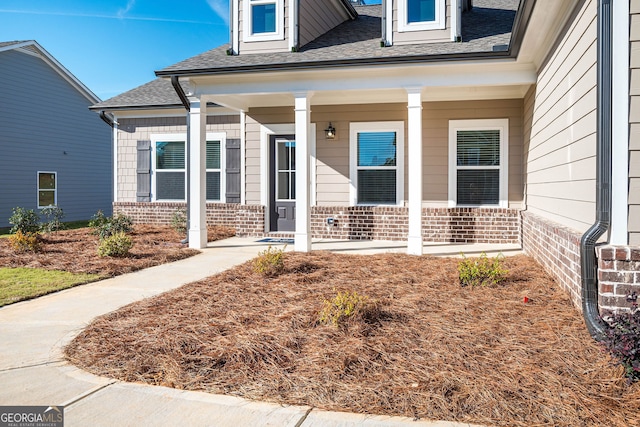 view of front of property featuring covered porch