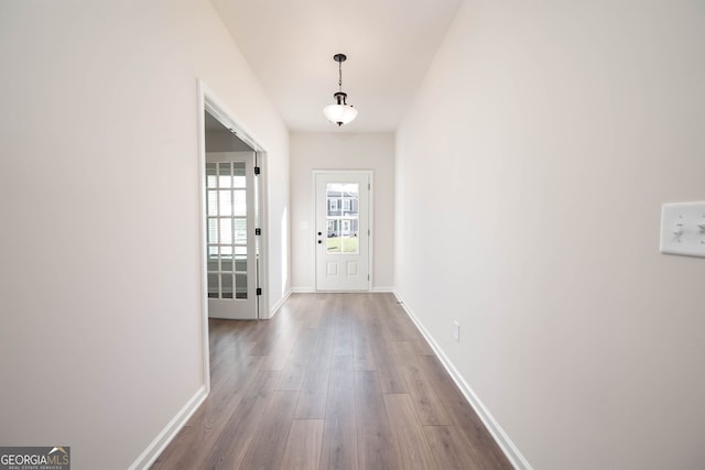 entryway featuring hardwood / wood-style flooring